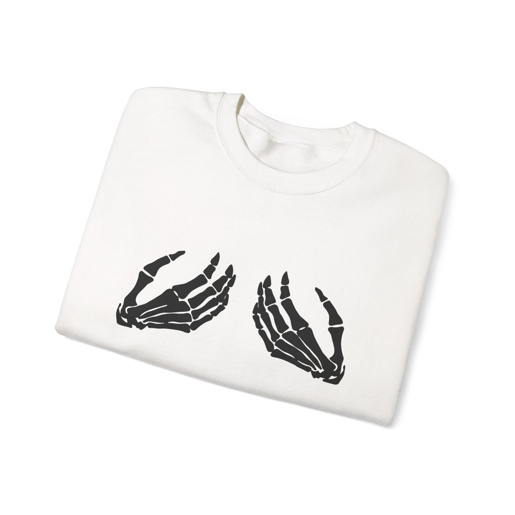 Skeleton Hands Funny Crewneck