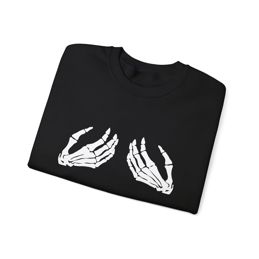 Skeleton Hands Funny Crewneck